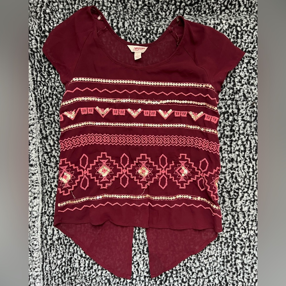 Sheer Maroon Top